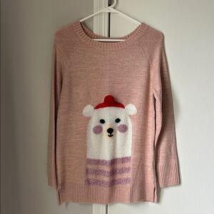 LC Lauren Conrad Pink Polar Bear Sweater